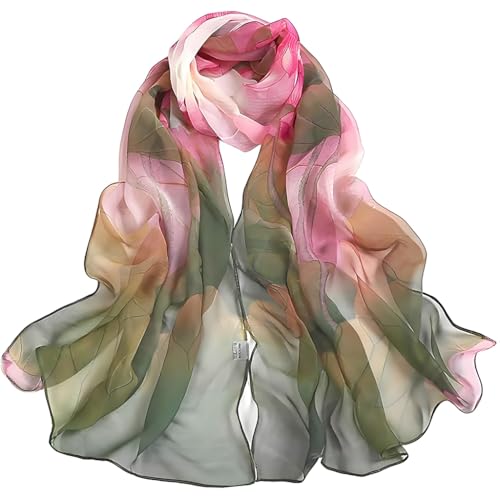 SANNIDHI® Scarfs for Women Lightweight Fashion Scarves Print Floral Pattern Scarf Shawl Wraps-Green SANNIDHI® Scarfs for Women Lightweight Fashion Scarves Print Floral Pattern Scarf Shawl Wraps-Green